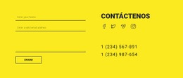 Formulario De Contacto Sobre Fondo Amarillo - Mejor Creador De Sitios Web