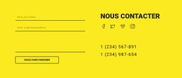 Formulaire De Contact Sur Fond Jaune - Conception Simple