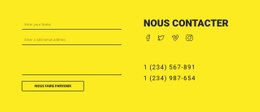 Formulaire De Contact Sur Fond Jaune - HTML Writer