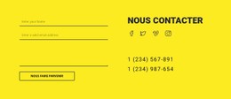 Mise En Page CSS Gratuite Pour Formulaire De Contact Sur Fond Jaune