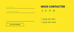 Formulaire De Contact Sur Fond Jaune : Modèle HTML5 Créatif Polyvalent