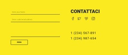 Contattaci Modulo Su Sfondo Giallo: Design Semplice
