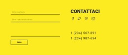 Layout CSS Gratuito Per Contattaci Modulo Su Sfondo Giallo