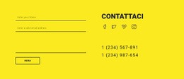 Contattaci Modulo Su Sfondo Giallo - Modello HTML5 Multiuso Creativo