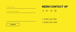 Neem Contact Met Ons Op Via Een Gele Achtergrond