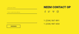 Neem Contact Met Ons Op Via Een Gele Achtergrond - HTML-Websitesjabloon