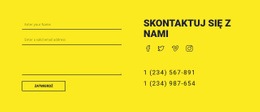 Formularz Kontaktowy Na Żółtym Tle – Szablon Premium