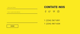 Formulário De Contato Em Fundo Amarelo - Melhor Construtor De Sites