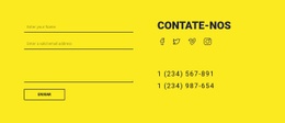 Formulário De Contato Em Fundo Amarelo - HTML Writer