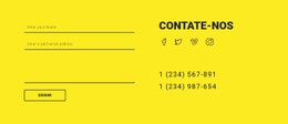 Layout CSS Gratuito Para Formulário De Contato Em Fundo Amarelo