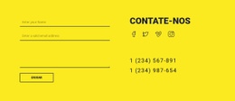 Formulário De Contato Em Fundo Amarelo - Modelo HTML5 Criativo Multiuso