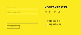 Kontakta Oss Formulär På Gul Bakgrund - Enkel Design