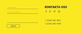 Kontakta Oss Formulär På Gul Bakgrund - HTML-Webbplatsmall