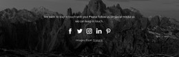 Social Icons With Dark Background