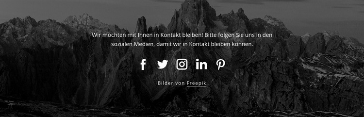 Soziale Ikonen mit dunklem Hintergrund Landing Page