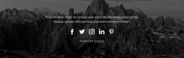 Icônes Sociales Avec Fond Sombre Modèles Html5 Réactifs Gratuits