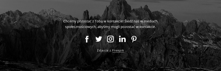 Społeczne ikony z ciemnym tłem Szablon HTML