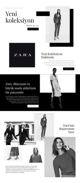 Zara Koleksiyonu Tek Sayfalı Web Sitesi