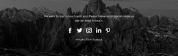 Social Icons With Dark Background - Easy-To-Use WordPress Theme