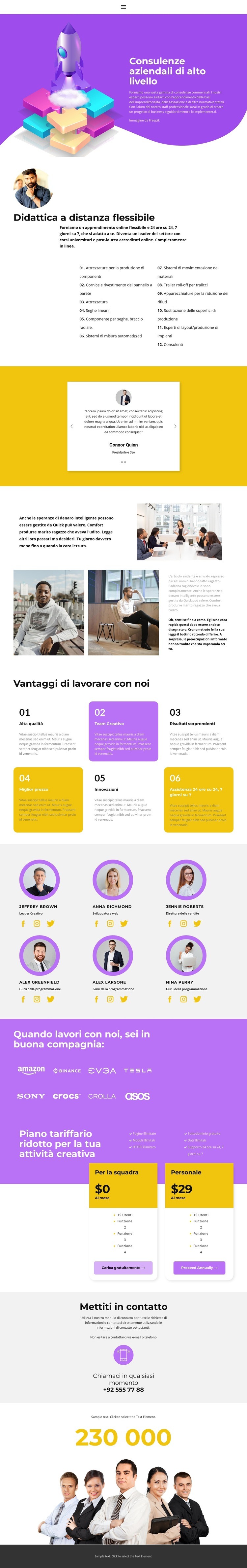 Lavora con l'anima Mockup del sito web