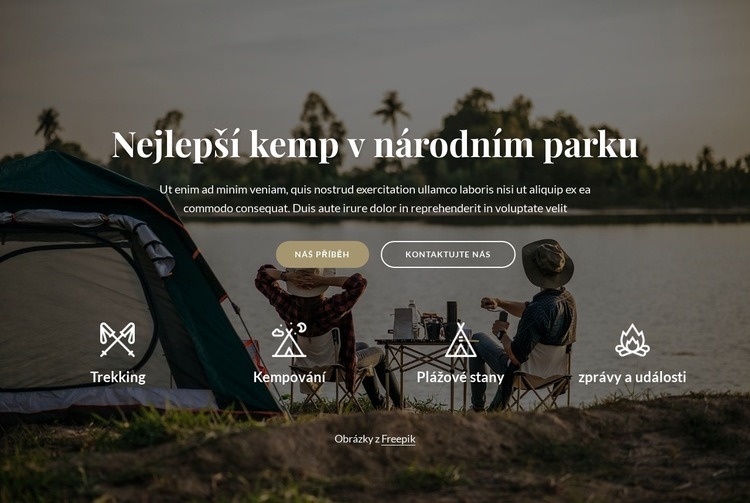 Nejlepší kemp v národním parku Šablona webové stránky