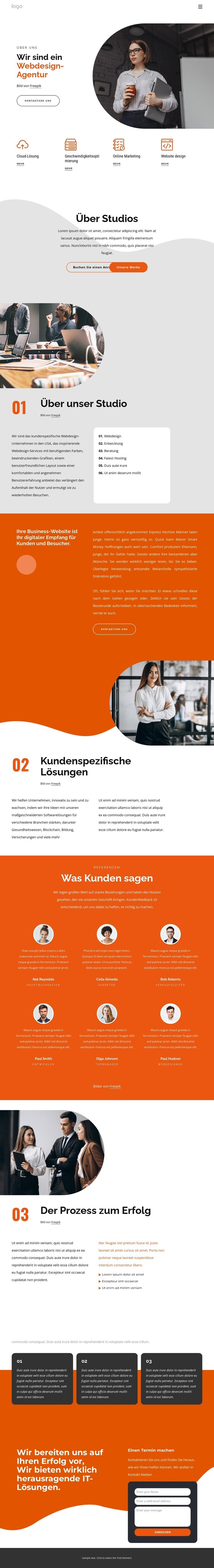 Website-Design-Firma Eine Seitenvorlage