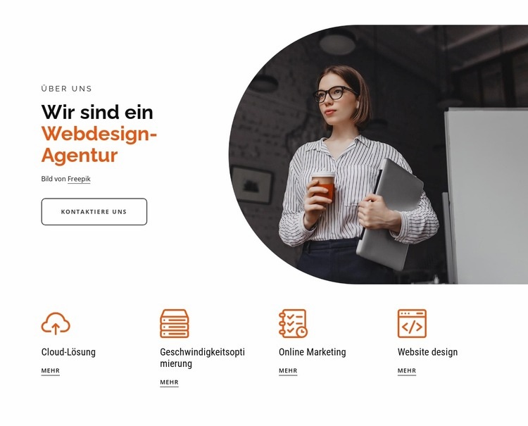 Agentur für Webentwicklung Eine Seitenvorlage