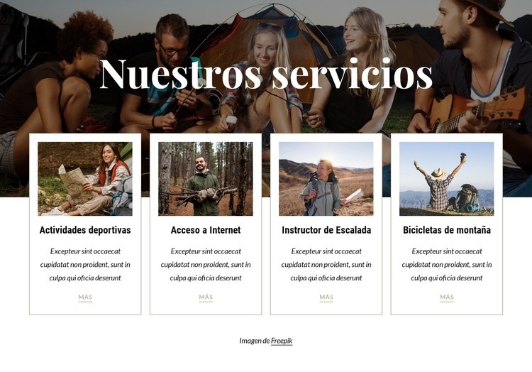 Disponible para los huéspedes del camping Creador de sitios web HTML