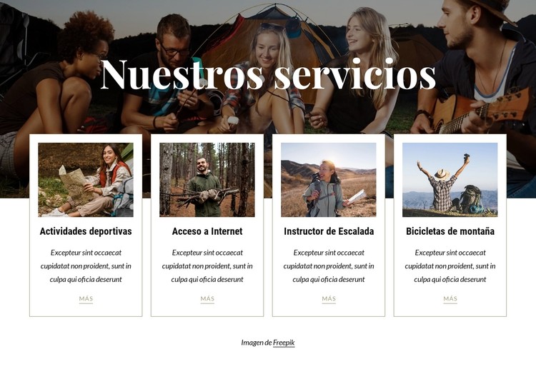 Disponible para los huéspedes del camping Plantilla CSS