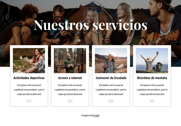 Disponible para los huéspedes del camping Plantilla HTML