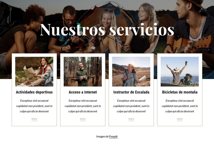 Disponible para los huéspedes del camping Plantilla de sitio web