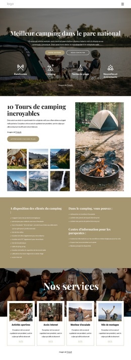 Camping Dans Le Parc National - Meilleur Modèle HTML5