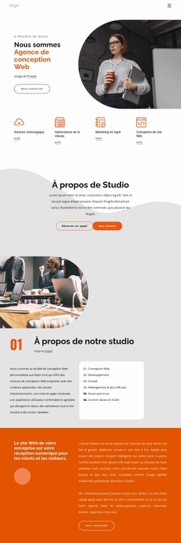 Modèle D'Une Page Pour Firme De Conception De Sites Web