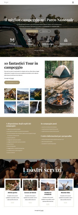 Campeggio Nel Parco Nazionale - Generatore Di Siti Web Scaricabile Gratuitamente