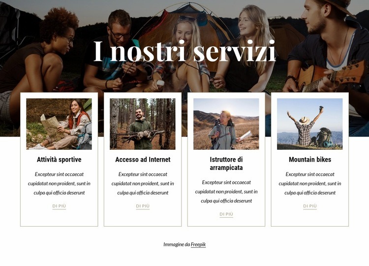 A disposizione degli ospiti del campeggio Modelli di Website Builder