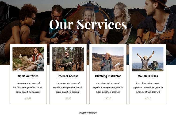 Available to campsite guests Joomla Page Builder