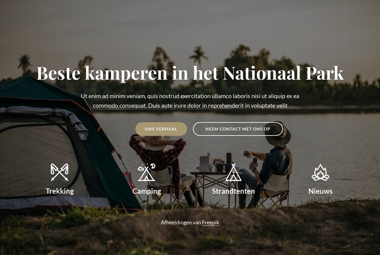 Beste camping in het nationale park CSS-sjabloon