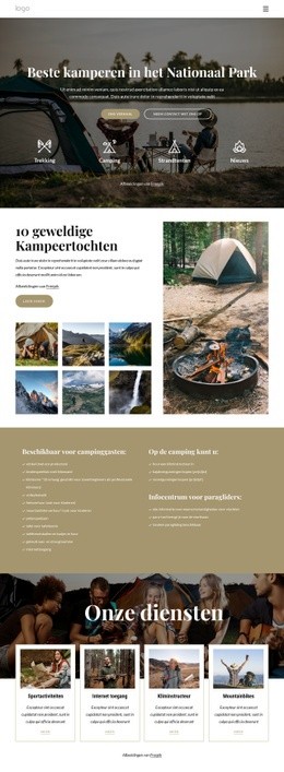 Kamperen In Nationaal Park - HTML Designer