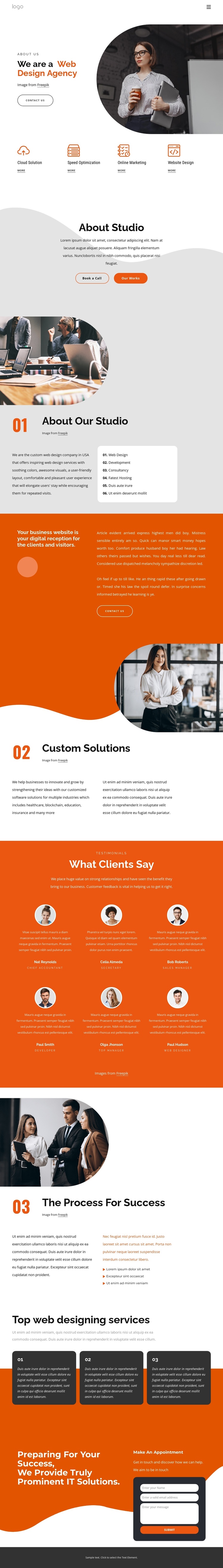 Website design firm One Page Template