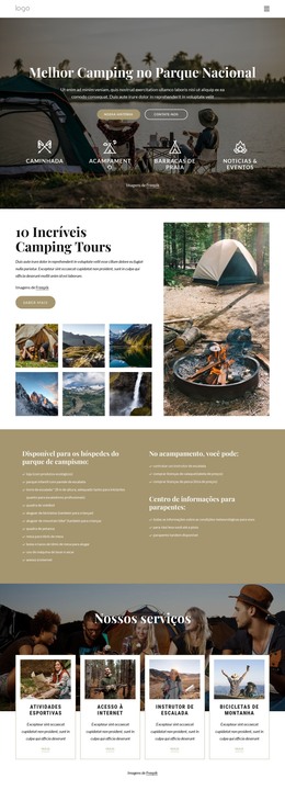 Acampar No Parque Nacional - Modelo HTML Gratuito