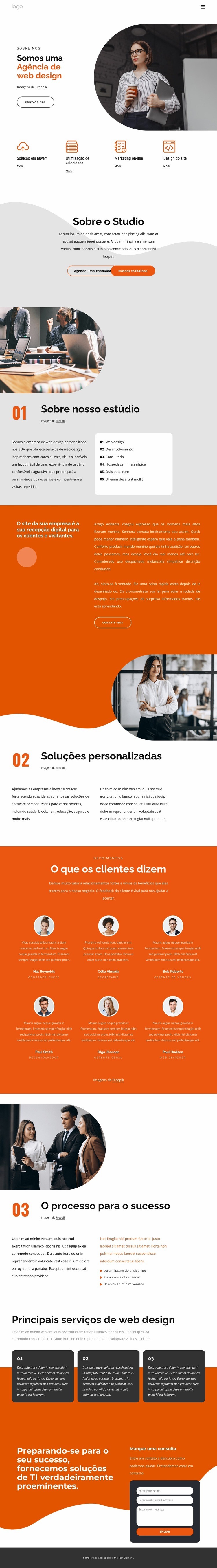 empresa de design de sites Modelo de uma página