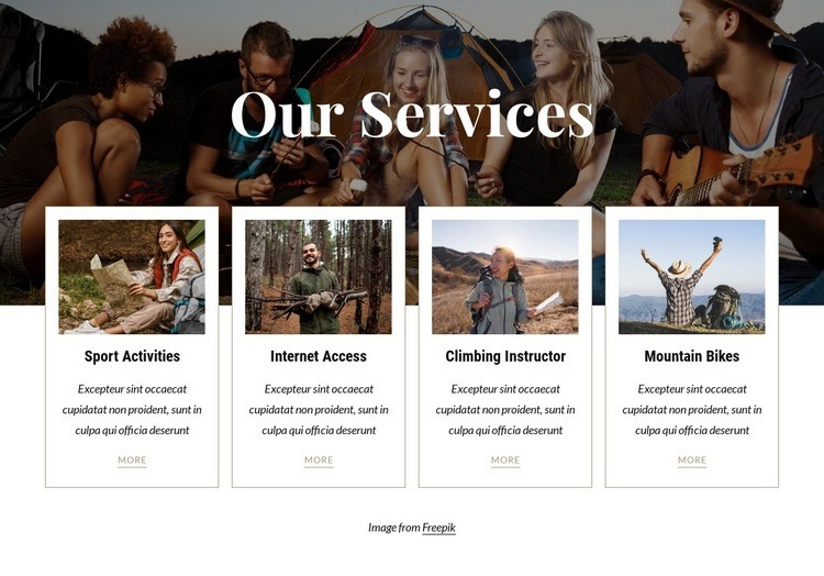 Available to campsite guests Squarespace Template Alternative