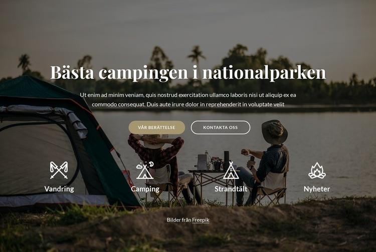 Bästa campingen i nationalparken HTML-mall