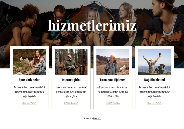 Kamp misafirleri için kullanılabilir HTML Şablonu