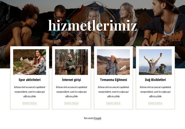 Kamp misafirleri için kullanılabilir HTML5 Şablonu