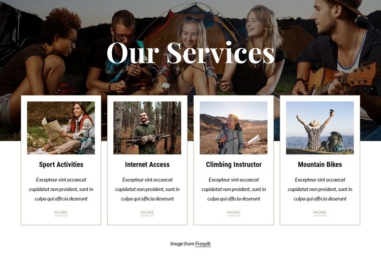 Available to campsite guests Webflow Template Alternative
