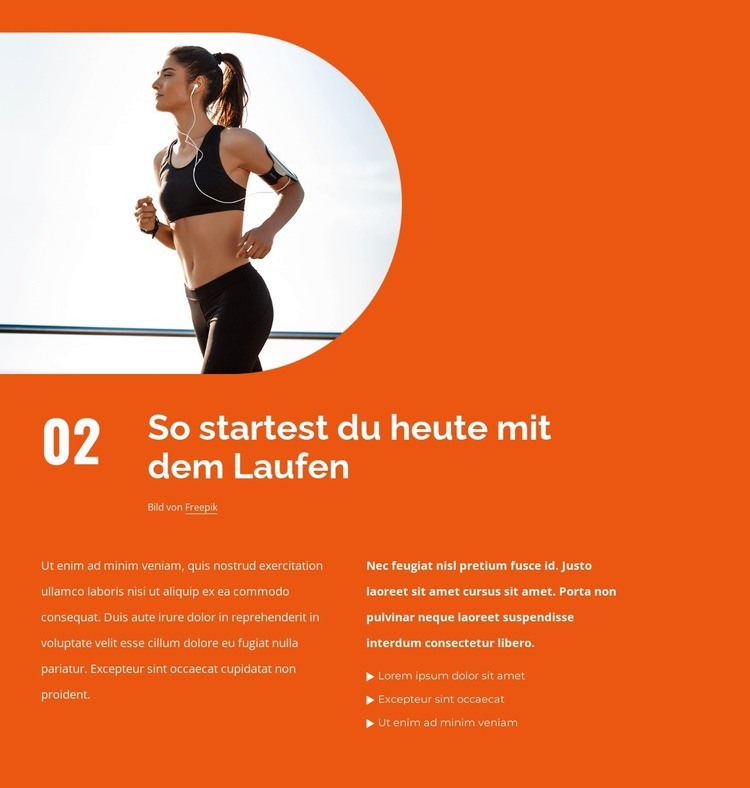 So starten Sie mit dem Lauftraining Website Builder-Vorlagen