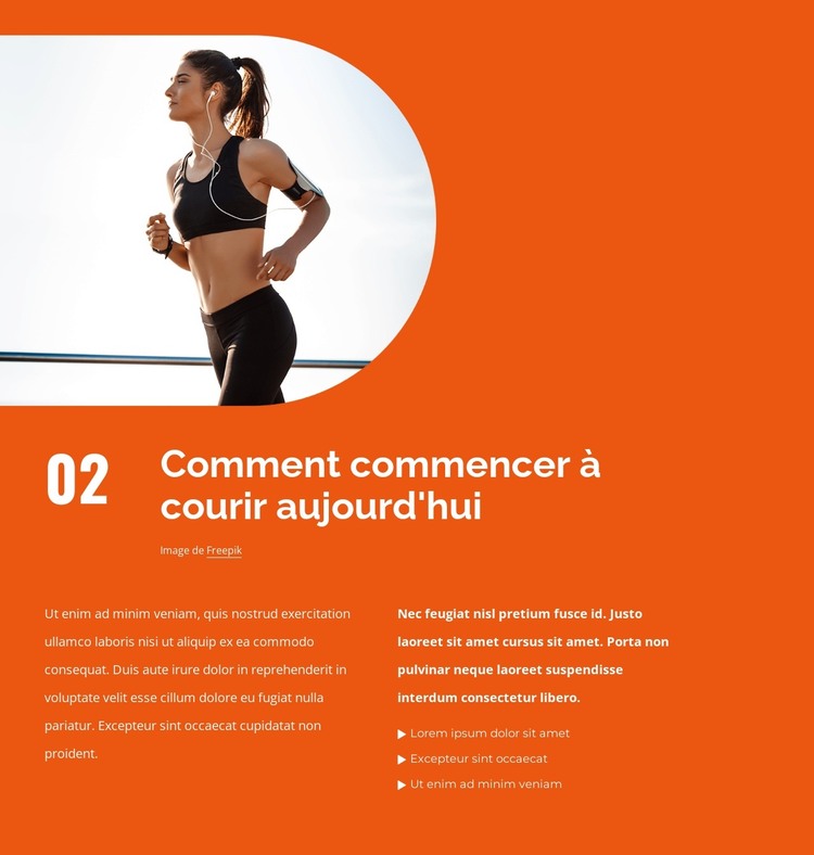 Comment commencer à courir des entraînements Modèle HTML