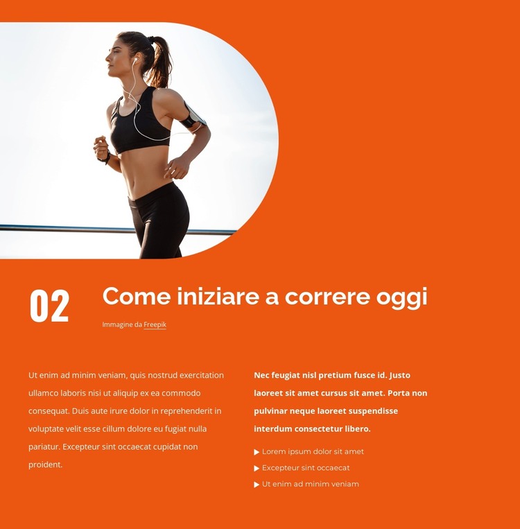 Come iniziare gli allenamenti di corsa Modello HTML