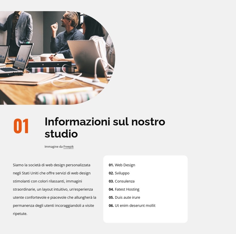 A proposito di studio di design creativo Tema WordPress